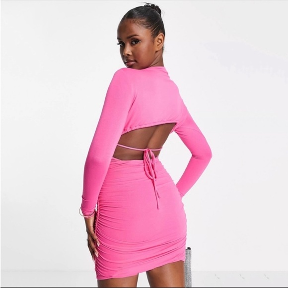 open lace back dress Hot Pink Cut-Out Maxi Dress – Luna Merker main image 1
